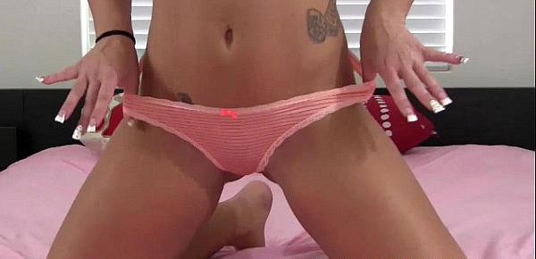  This thong barely contains my plump pussy JOI